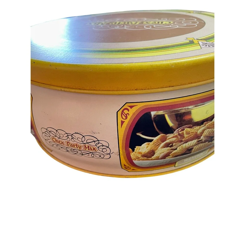 1980 Chex Party Mix‎ Tin Canister Collectible Retro Kitchen Decor